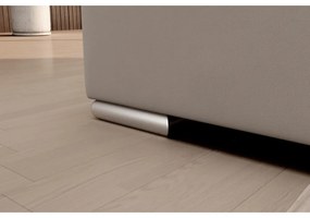 Divano angolare beige allungabile/con contenitore (con penisola a destra/a L) e rivestimento in velluto Sado – ELTAP