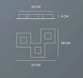 Squares plafoniera 20w 980lm 3000k ip20