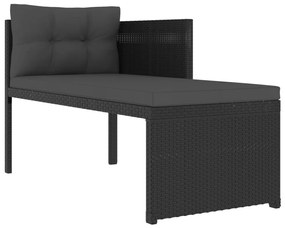 Set Divani da Giardino 4 pz in Polyrattan Nero