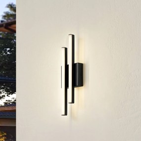 Lindby Applique da esterno a LED Abelia, nero, alluminio, acciaio