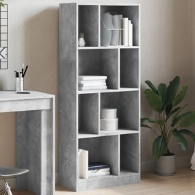 Libreria Grigio Cemento 57x28,5x141 Cm İn Legno Multistrato /