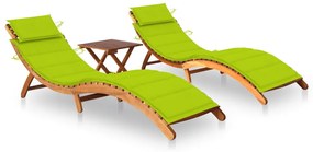 Lettini Prendisole 2 Pz Con Tavolo E Cuscini İn Legno Dacacia /
