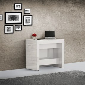 Consolle Inside 3 mt con Allunghe incorporate Bianco Lucido