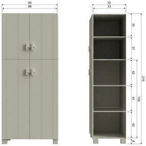 Ripiano aggiuntivo grigio chiaro in pino massiccio 2 pz Mees – WOOOD