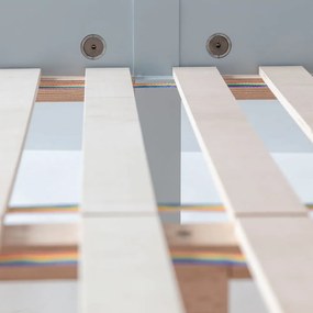 Letto matrimoniale bianco in legno di faggio con griglia 160x200 cm Dabi - Ragaba