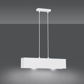 Lampadario Moderno 2 Luci Hachiman In Acciaio Bianco
