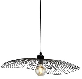 Sospensione Industrial-Nordico Onda Acciaio Nero 1 Luce E27