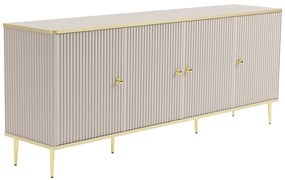 Credenza con 4 ante in MDF e Acciaio Beige e Dorato - SINEAD di Pascal MORABITO