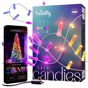 Twinkly TWKC200RGB-T - LED RGB Dimmerabile Catena natalizia 200xLED 14 m USB Wi-Fi
