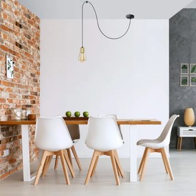 Lampadario a sospensione con filo TUBE 1xE27/15W/230V nero/oro