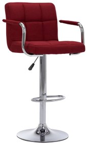 Sedia Da Bar Rosso Vino İn Tessuto /