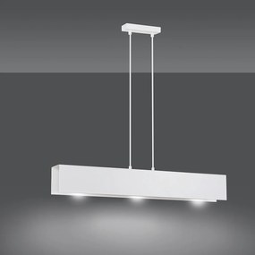 Lampadario Moderno 3 Luci Gentor In Acciaio Bianco