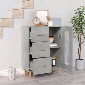 Credenza grigio cemento 69,5x34x90 cm in legno multistrato