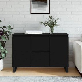 Credenza Nera 104x35x70 Cm İn Legno Multistrato /