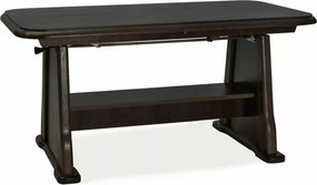 Tavolino trasformabile Beata in finitura wenge con struttura in legno – 130/170x67x60/77 cm