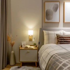 Brilagi - Applique a LED NUBILA WOOD 1xE27/25W/230V + LED/3W quercia/bianco