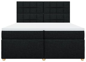 Giroletto a molle con materasso nero 200x200 cm in tessuto