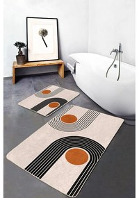 Set di tappetini per il bagno in velluto beige 2 pz 60x100 cm Dot Arch – Mila Home