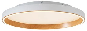 Plafoniera di design bianca con legno 60cm incl. LED interruttore a 3 vie - Ingo