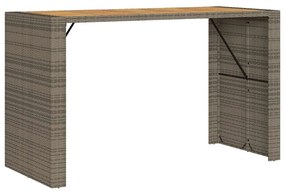 Set bar da giardino 5pz senza cuscini nero in polyrattan acacia