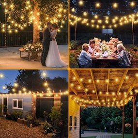 LED catena luminosa decorativa per esterni 25xE12/1W/230V 17,5 m IP65 nera