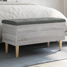 Panca Portaoggetti Grigio Sonoma 82x42x46 Cm Legno Multistrato /