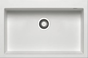 Lavello integrato 1 vasca in granito bianco PYRAMIS Voyager L 50 x L 76 cm