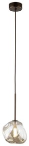 Lampada a sospensione su cavo LAVA 1xG9/8W/230V bronzo/beige fumé
