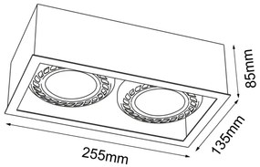 Brosline 1273 - Faretto CAGE 2xGU10/18W/230V nero