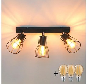 LED Faretto TUBE II 3xE27/15W/230V nero