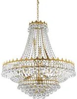 Lampadario Classico Versailles Acciaio Oro Vetro 13 Luci E14