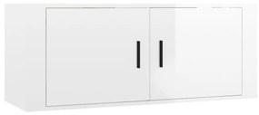 Set Mobili Porta TV 8pz Bianco Lucido in Legno Multistrato