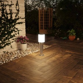 Paletto da Giardino 40cm di Design in acciaio INOX IK06 IP54 base E27