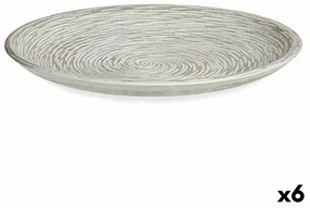 Piatto Decorativo Ø 29 cm Spirale Bianco Legno MDF (6 Unità)