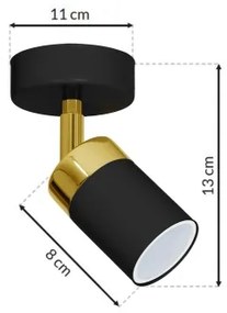 Faretto JOKER 1xGU10/25W/230V nero/oro