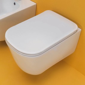 Wc Sospeso Senza Brida Kerasan "Tribeca" Bianco Lucido