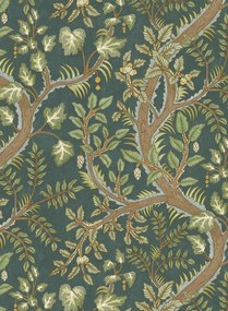 Josephine Munsey Carta da parati Hedgerow - Teal
