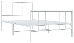 Giroletto con testiera e pediera metallo bianco 100x190 cm
