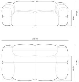 Divano beige 210 cm Loretto – Cosmopolitan Design