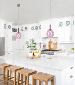 Lampadario LED viola con paralume in vetro Lukka – Candellux Lighting