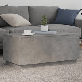 Tavolino da soggiorno con luci led grigio cemento 90x50x40 cm