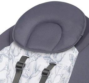 Lionelo - Altalena per bambini RALF con melodia, 4xAA, Grigio/Bianco + telecomando