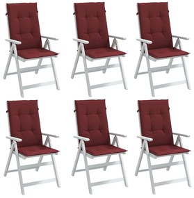 Cuscini Sedia Schiena Alta 2 Rosso Vino Mélange 120x50x4 Cm /