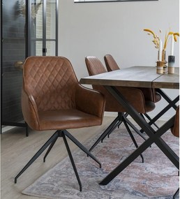 Sedia da pranzo marrone chiaro in imbottito Harbo – House Nordic