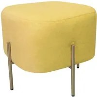 Pouf Poggiapiedi 41x41x41 cm in Tessuto Kate Giallo