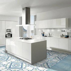 Piastrella da pavimento e rivestimento interno Polveri Vietresi Amalfi in gres porcellanato lucido azzurro 60.5 x 60.5 cm Sp. 9 mm traffico intenso (pei 4/5) R9 1.46 mq