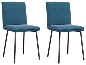 Sedie Da Pranzo 2 Pz Blu İn Velluto /