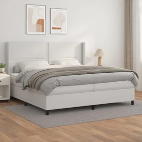 Giroletto A Molle Con Materasso Bianco 200x200cm İn Similpelle /