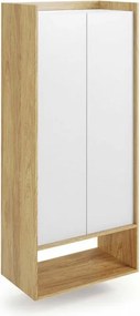 Armadio modulare Mobius 2D in legno naturale/alb - H179 cm