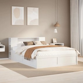 Letto Senza Materasso Bianco 140x190 Cm Legno Massello Di Pino /